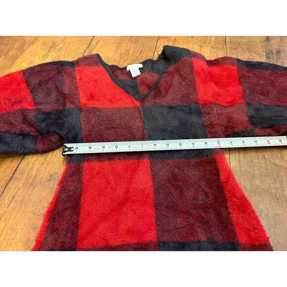 Sz Xs - H & M Fuzzy Buffalo Plaid Dress - Picture 6 of 7
